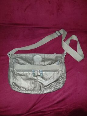 Kipling Metallic Taupe Crossbody Bag - Lightweight Shoulder Bag